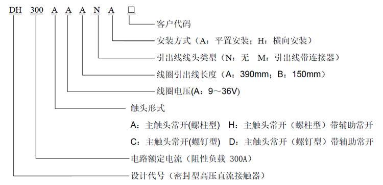 DH300 直流高压接触器
